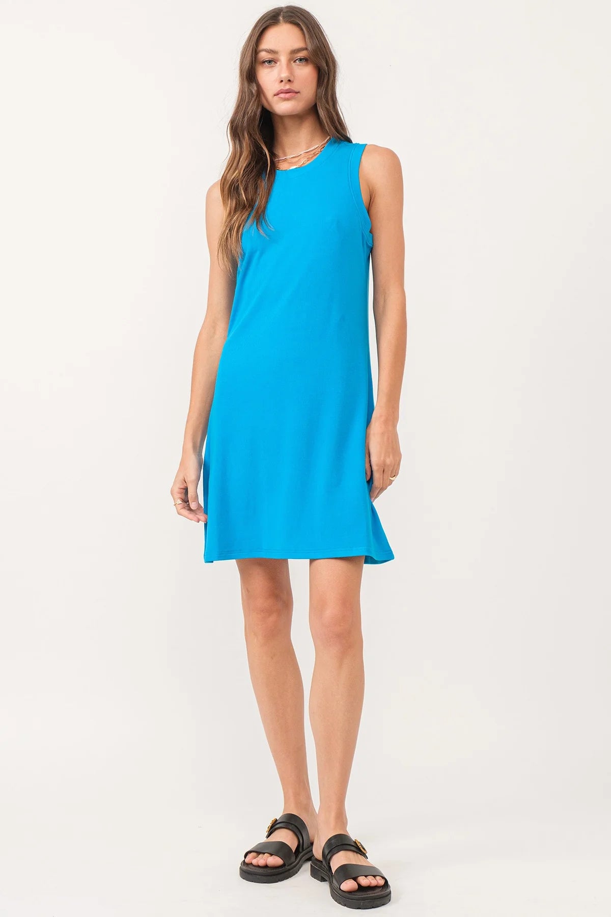 Justine Ribbed Dress Horizon Blue