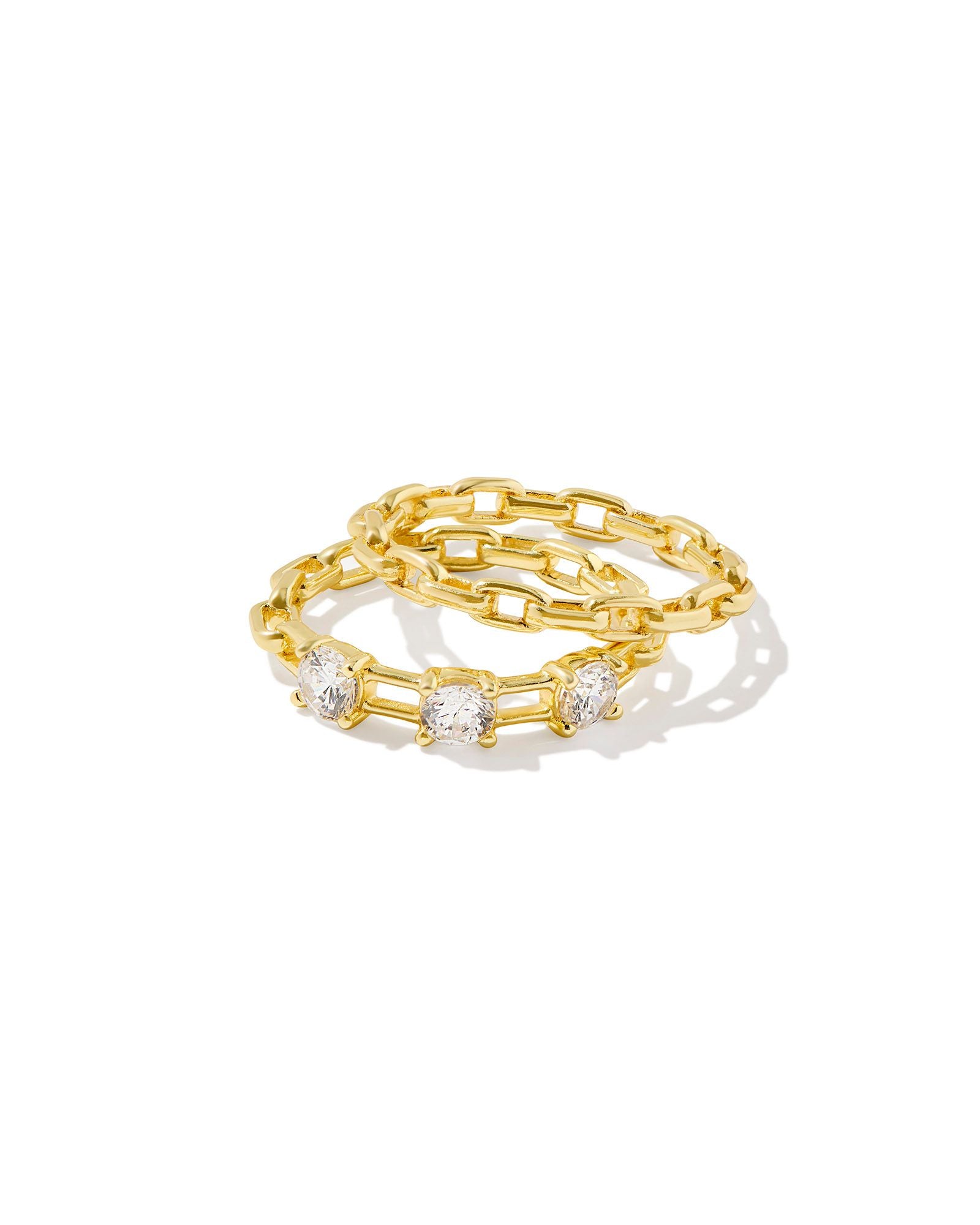 Lexi Ring Set Gold White Crystal