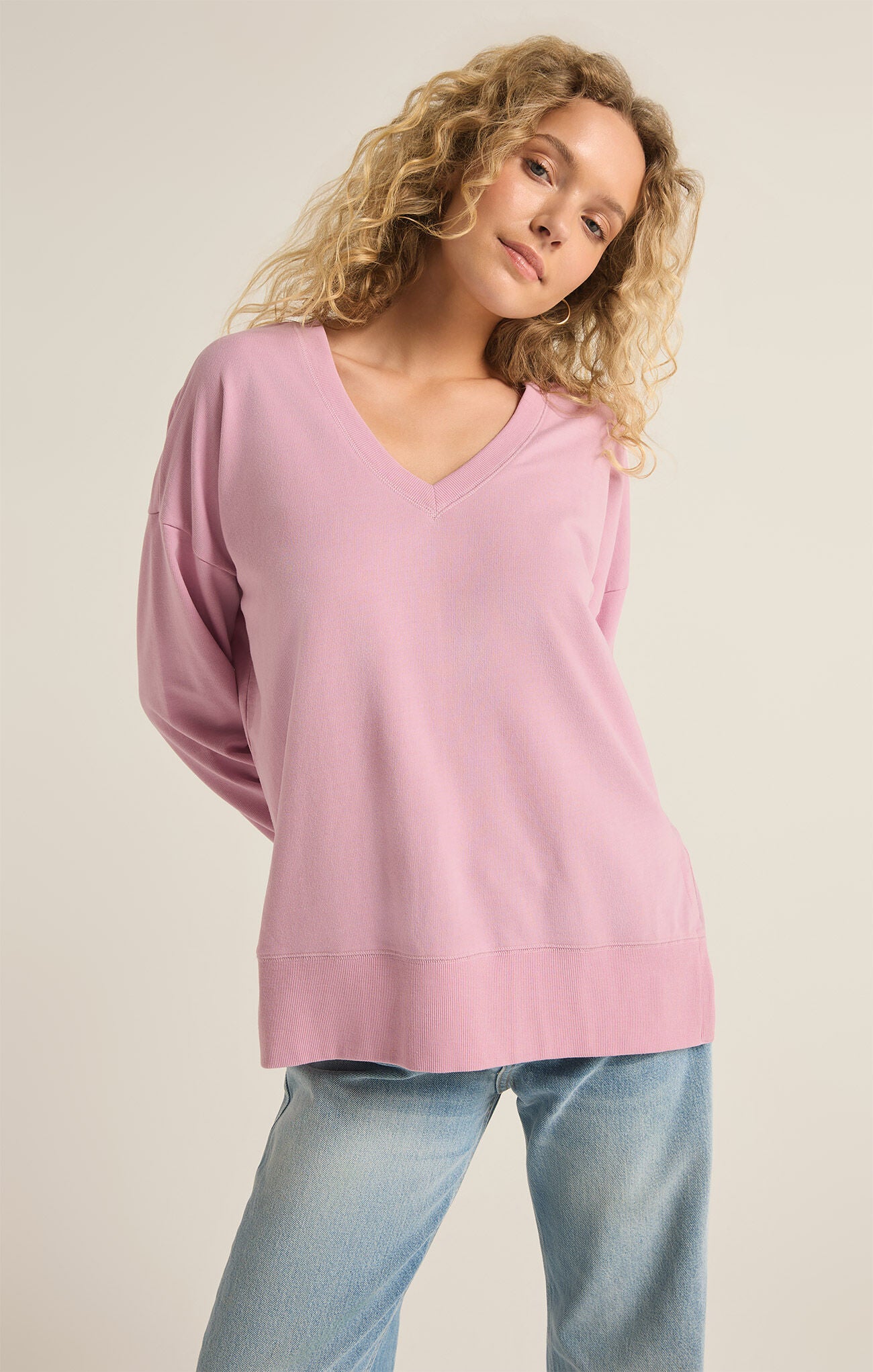 Sale Modern V-Neck Weekender Sunset Mauve