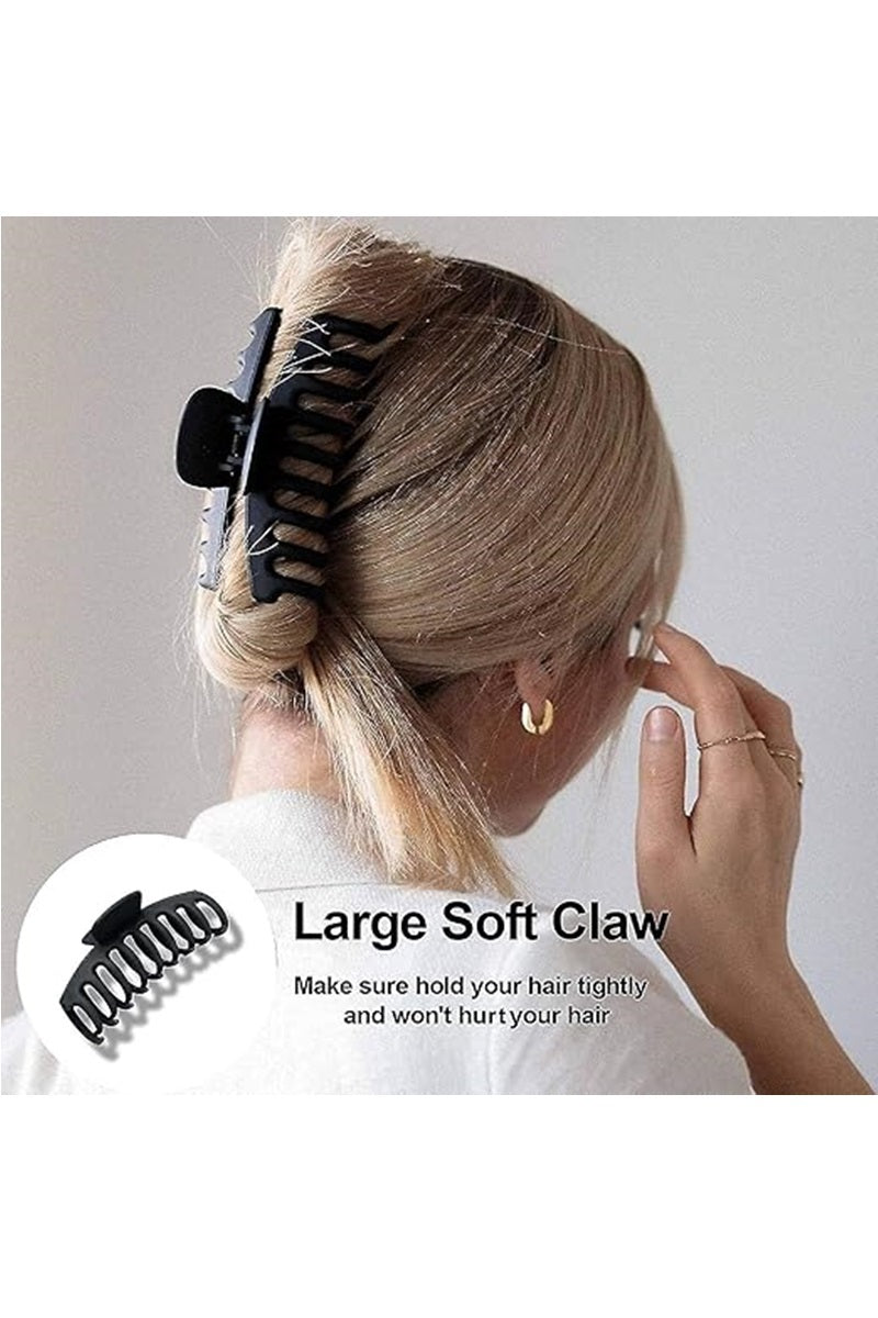 Large Matte Finish Hair Clip Black