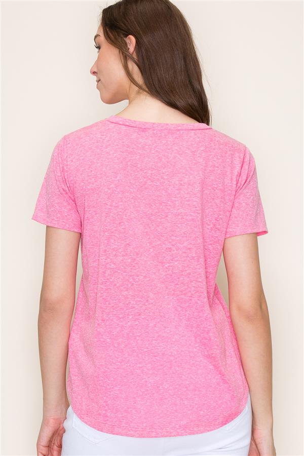 Short Sleeve Pink Triblend Top