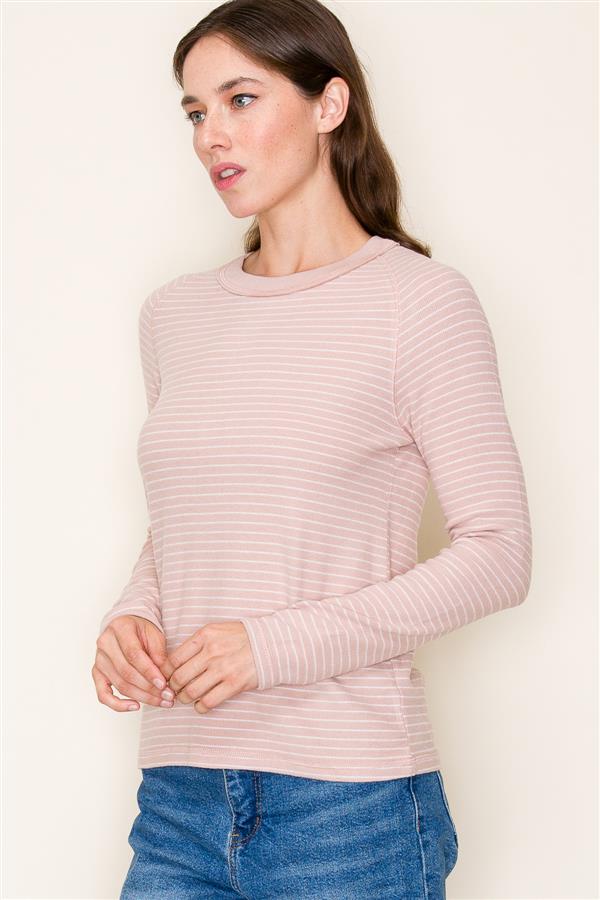 Long Sleeve Strip Pullover Top