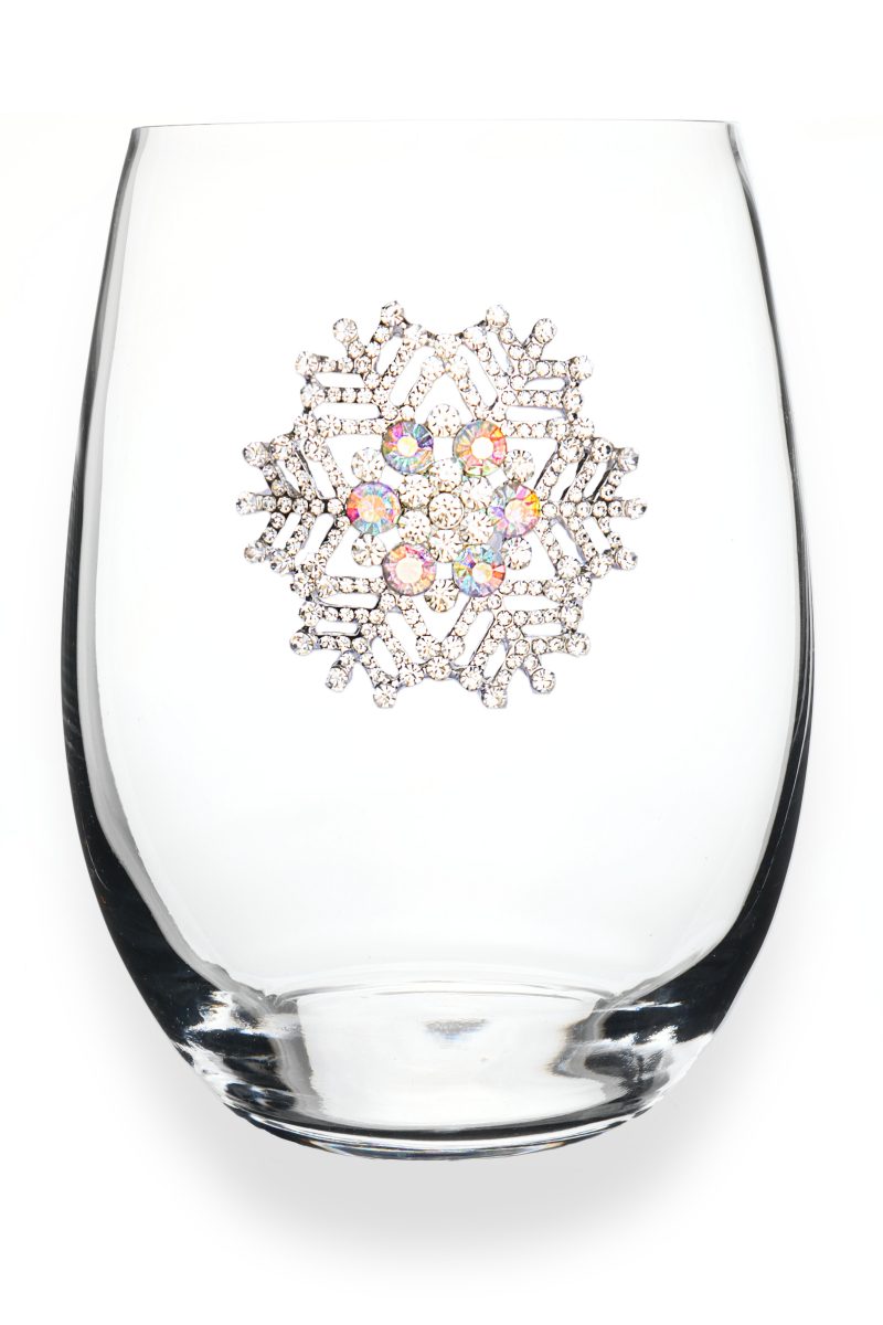 Snowflake Stemless Wine Glass