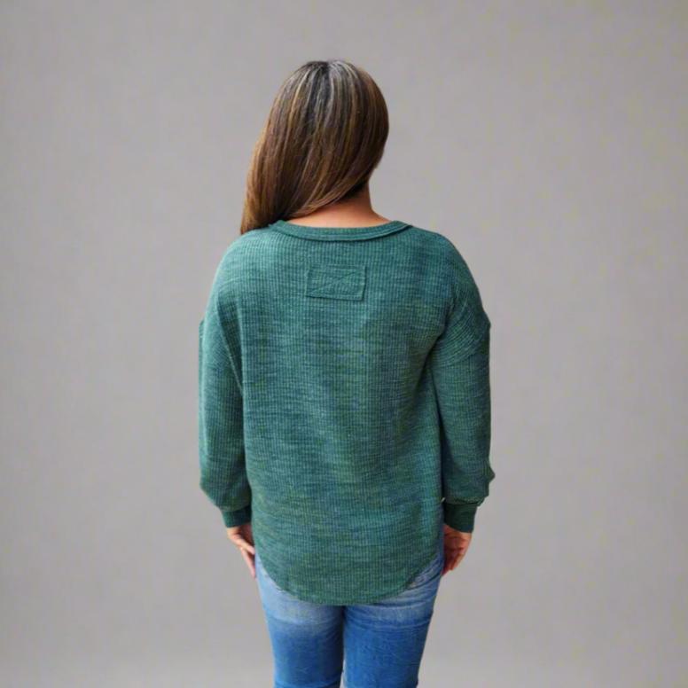 Sale Drop Shoulder Long Sleeve Knit Top