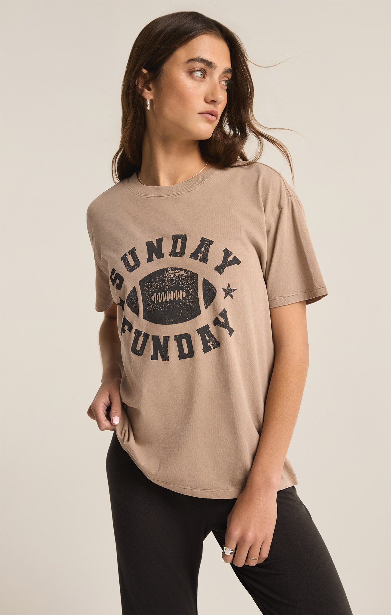 Sunday Funday Boyfriend Tee Latte