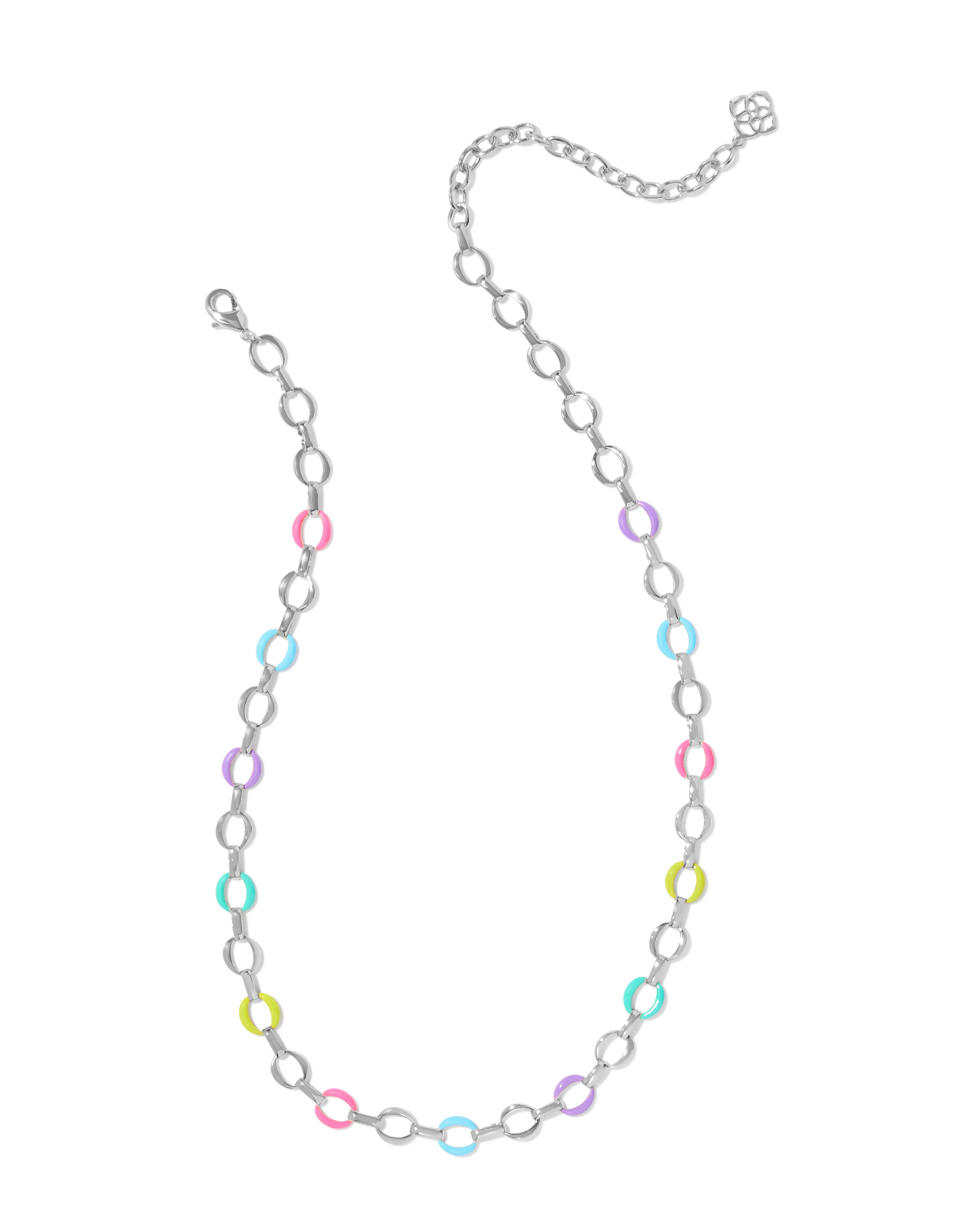 Sale Kelsey Silver Chain Necklace Multi Mix