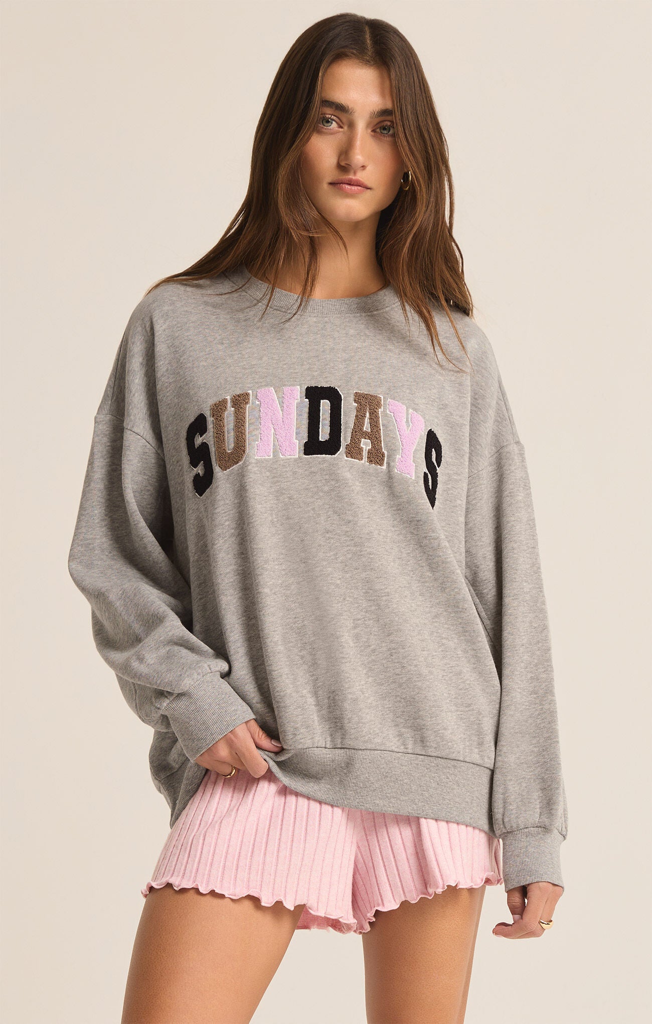 Oversized Sunday Sweatshirt Heather Grey