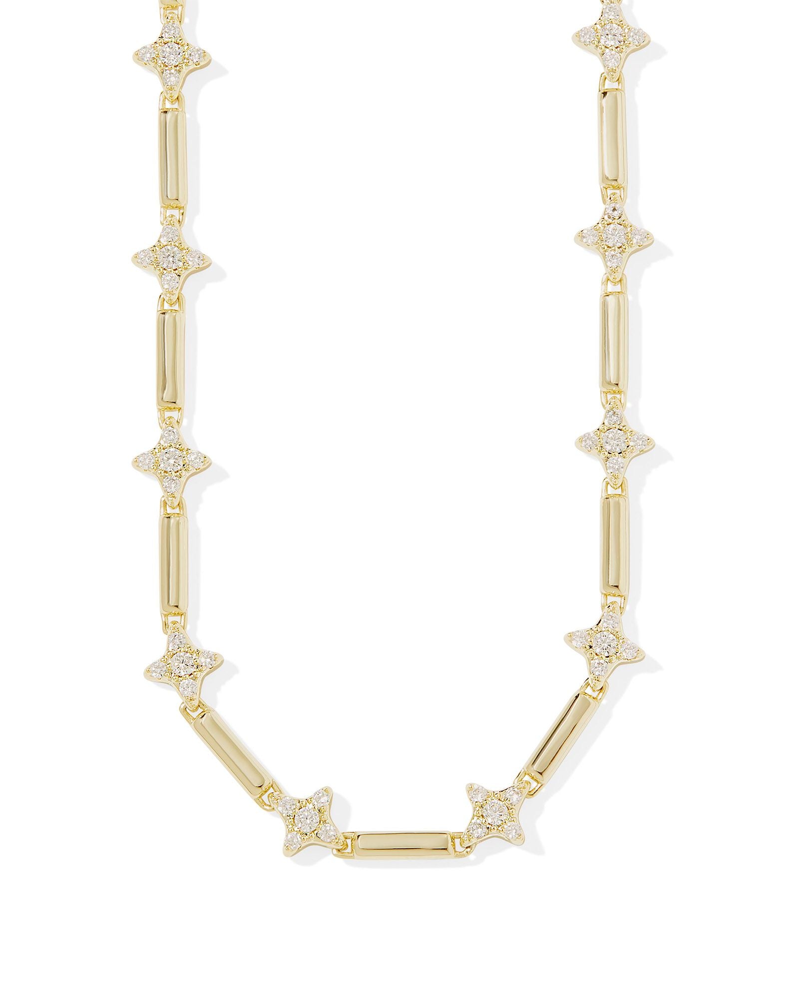 Holland Gold Strand Necklace White Crystal