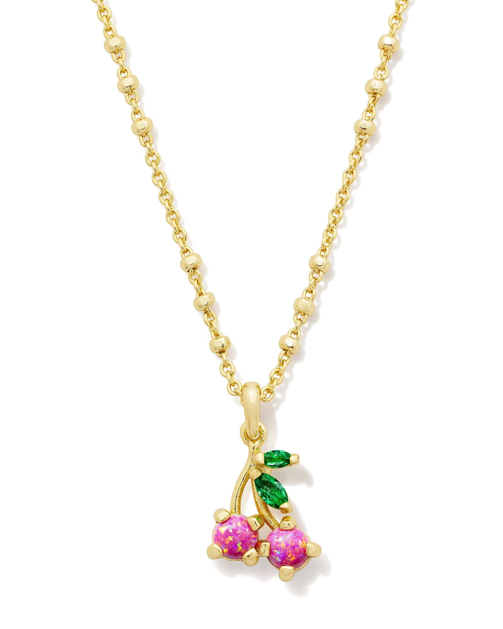 Sale Cherry Gold Short Pendant Necklace Berry Kyocera Opal