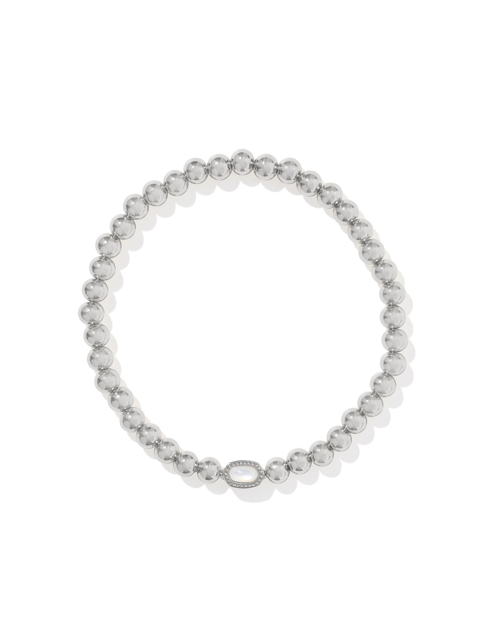 Mini Elaina Stretch Bracelet Silver Ivory MOP