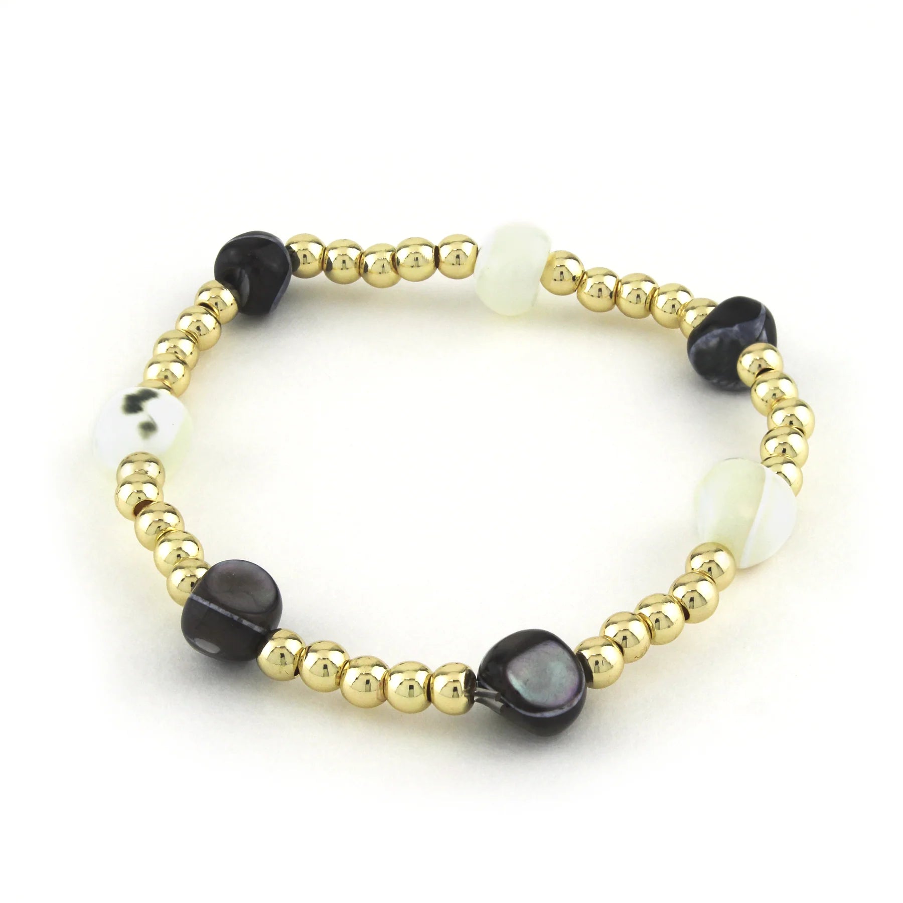 14K Gold Filled Black Shell Bracelet 4MM