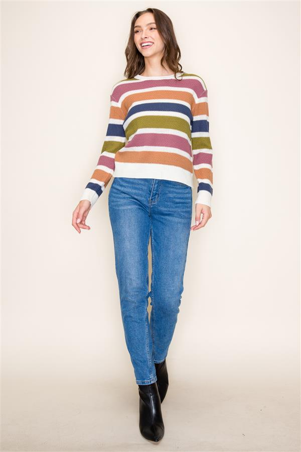 Multi Color Striped Sweater