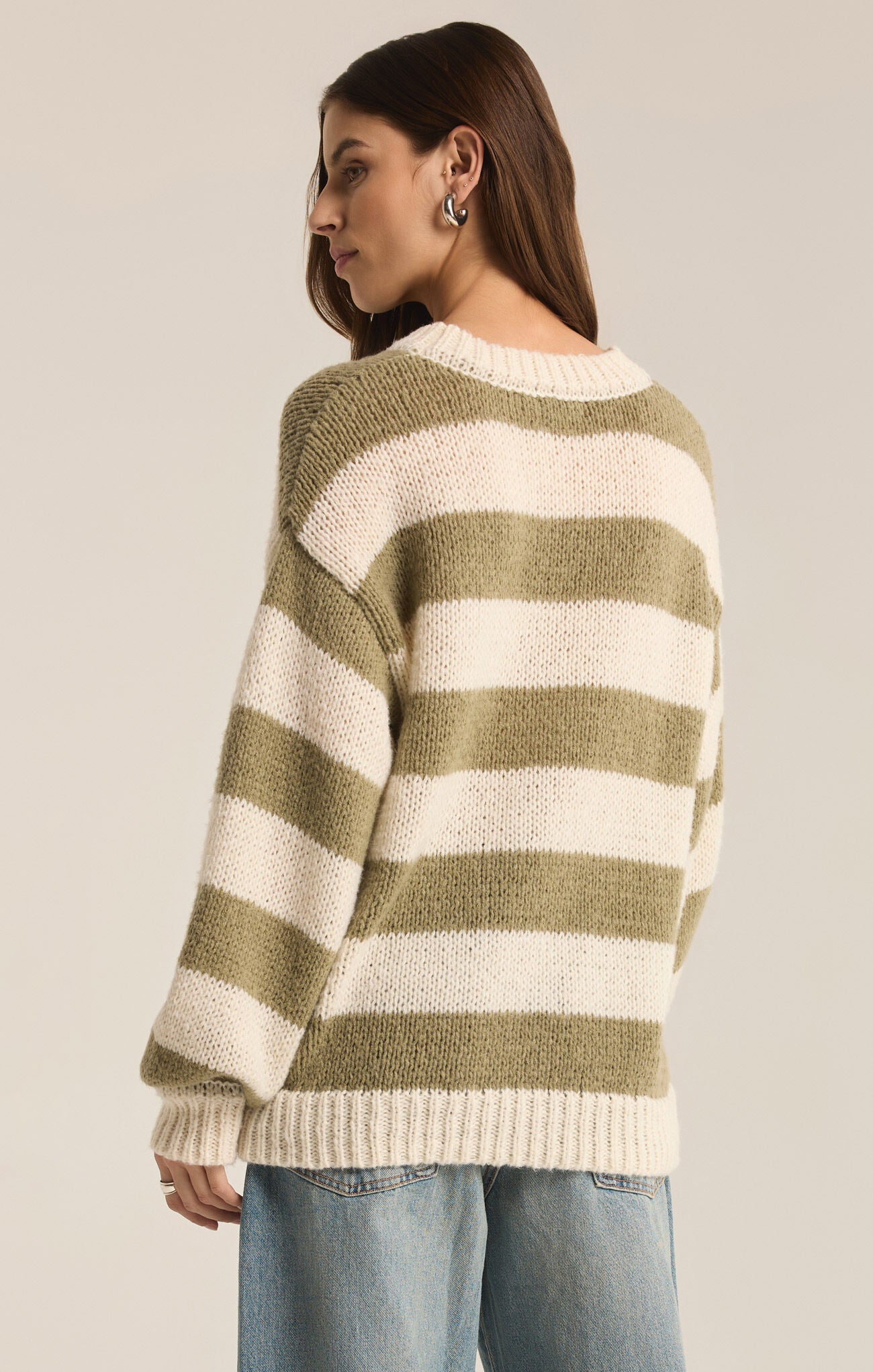 Anders Stripe Crew Neck Sweater Willow