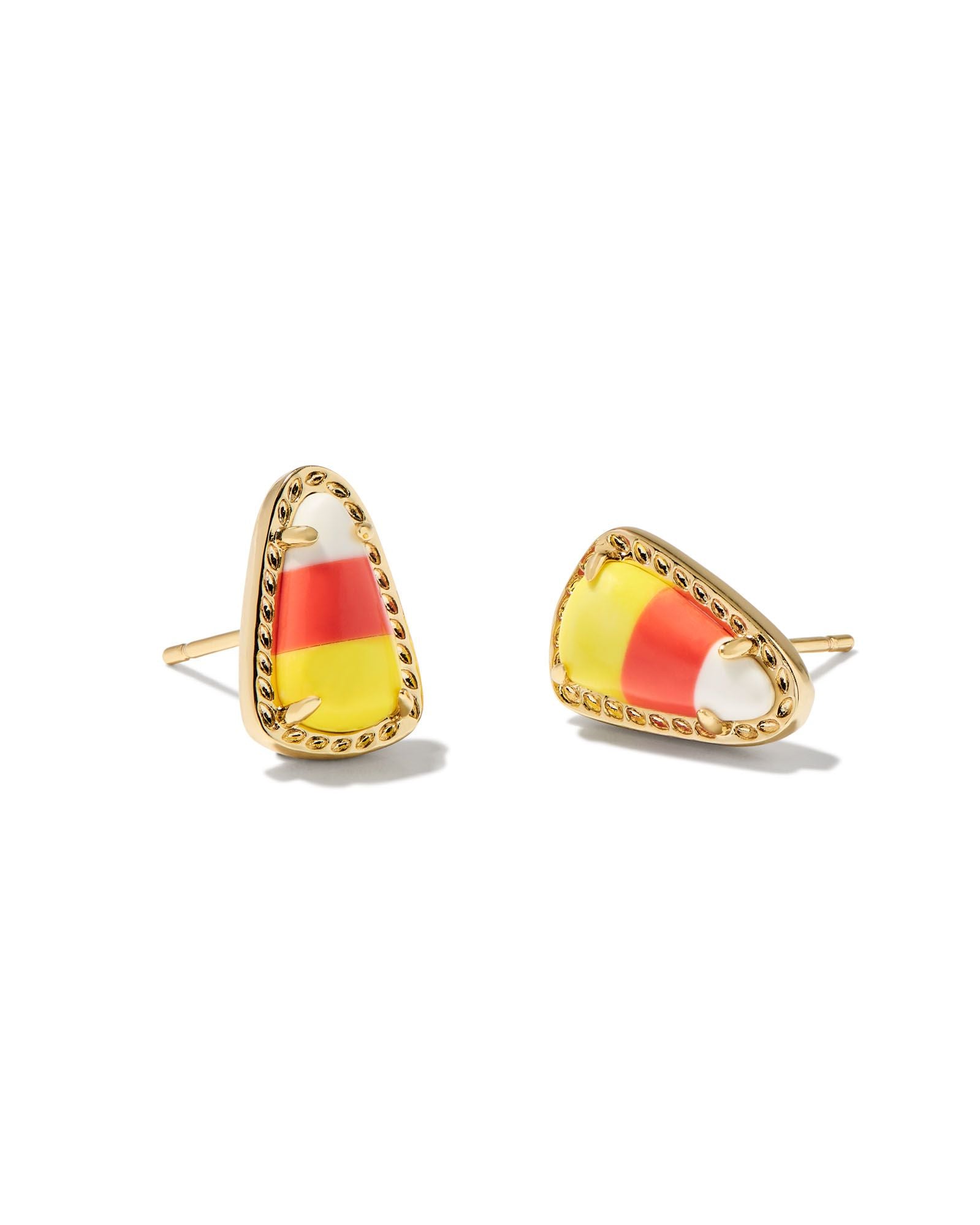 Candy Corn Stud Earring Gold Magnesite