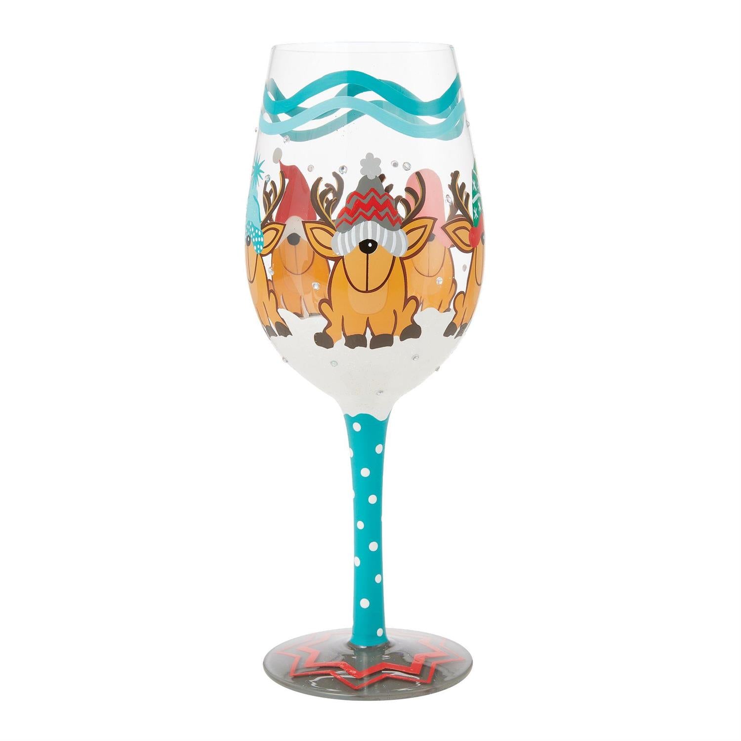 Reindeer Games Lolita Holiday Wine Glass