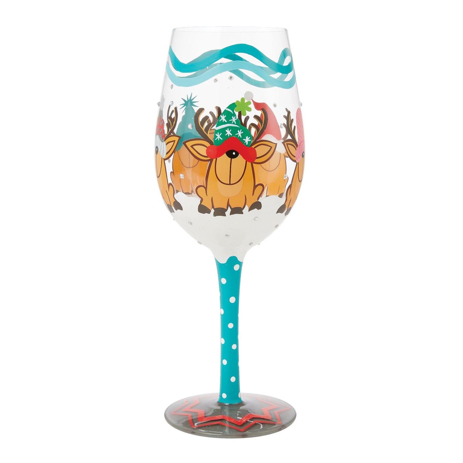 Reindeer Games Lolita Holiday Wine Glass