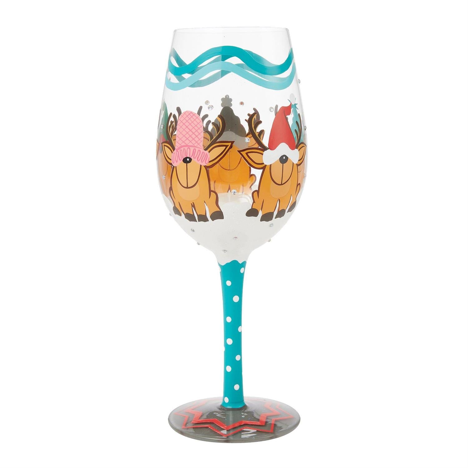 Reindeer Games Lolita Holiday Wine Glass