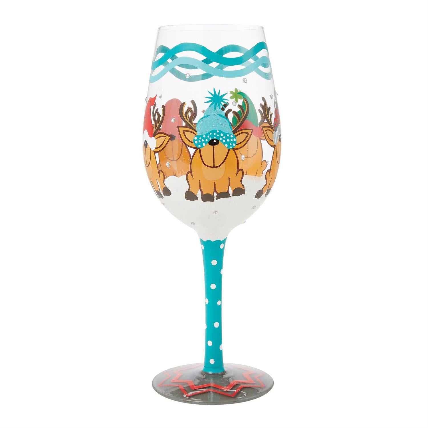 Reindeer Games Lolita Holiday Wine Glass