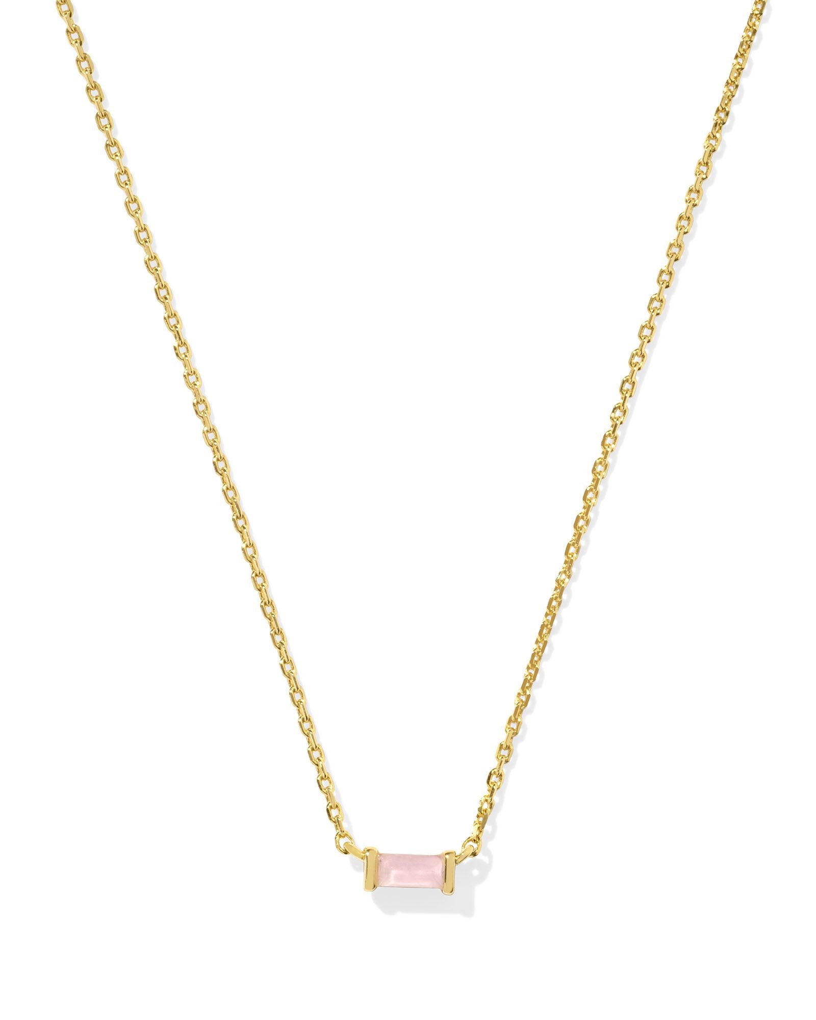 Juliette Gold Pendant Necklace Rose Quartz