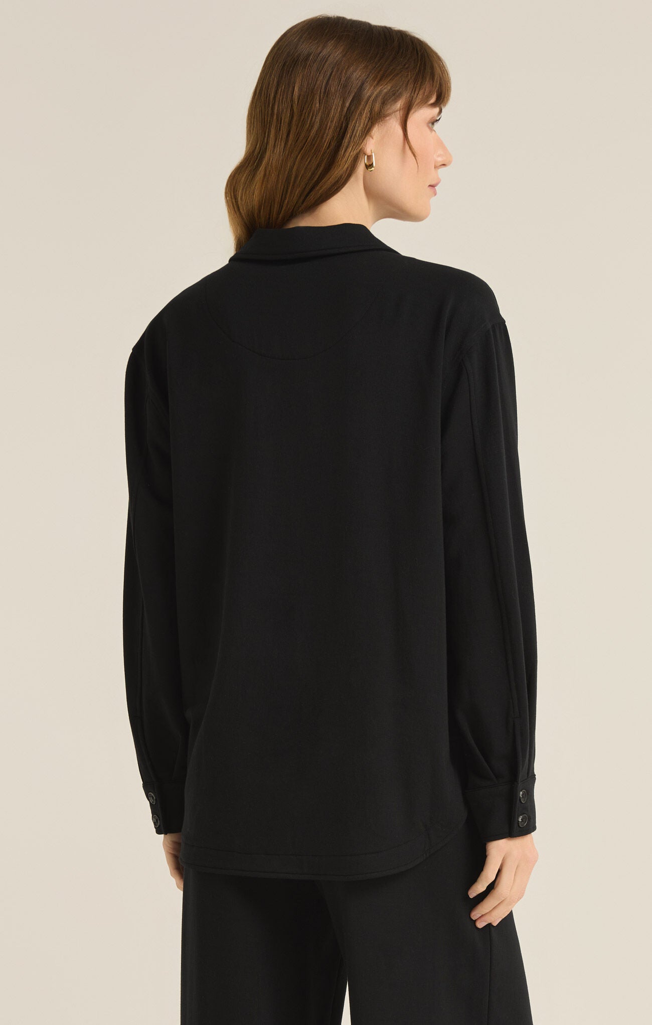 Layover Modal Fleece Top Black