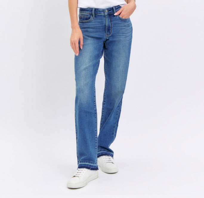 Sale Mid-Rise Dad Jean w/Released Hem