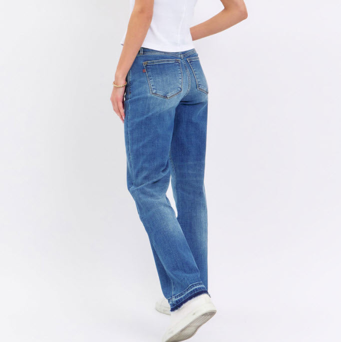 Sale Mid-Rise Dad Jean w/Released Hem