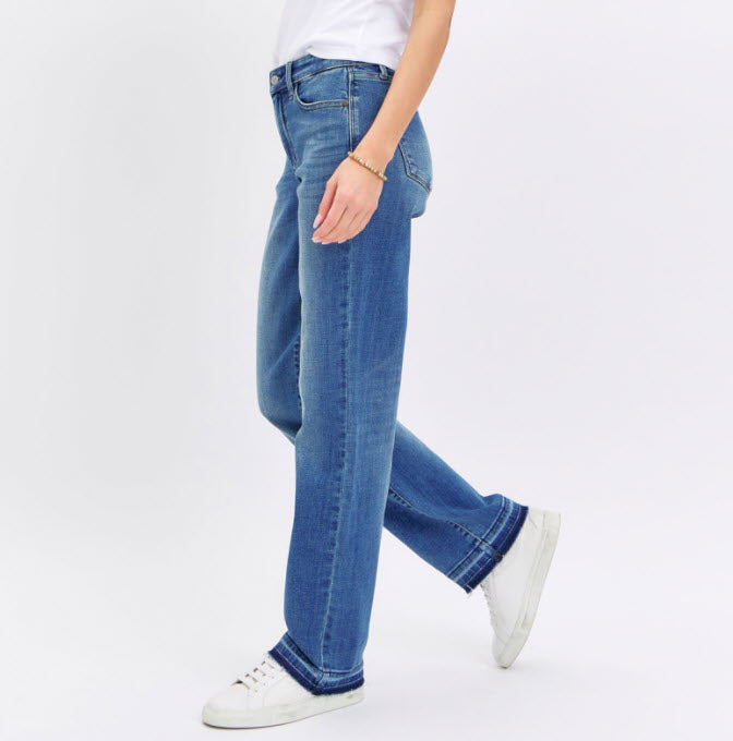 Sale Mid-Rise Dad Jean w/Released Hem