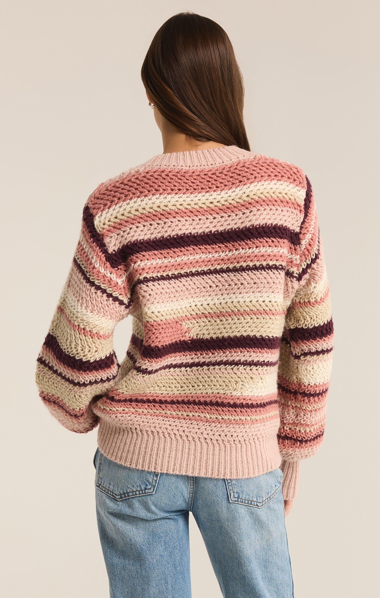 Asheville Stripe Sweater Rosebud