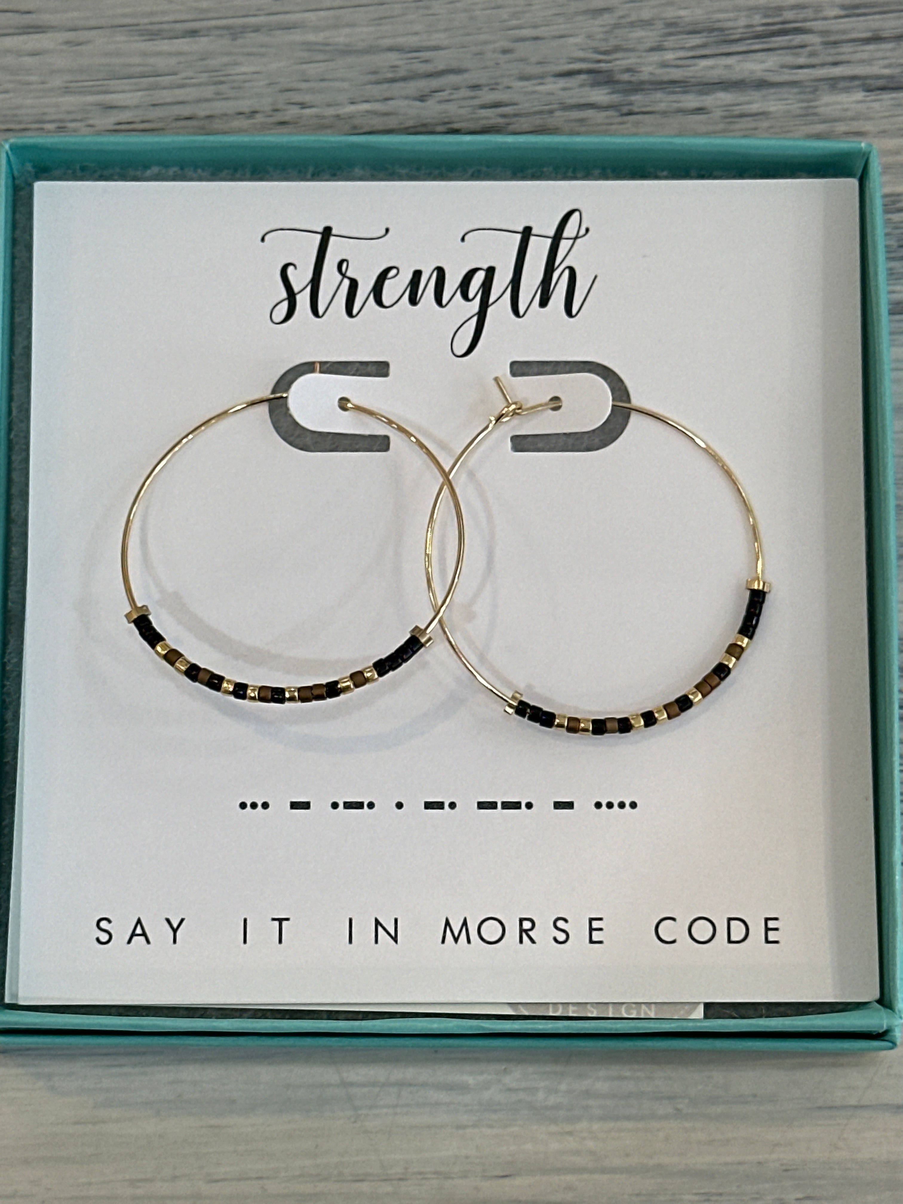 Strength Hoop Dot & Dash Earrings