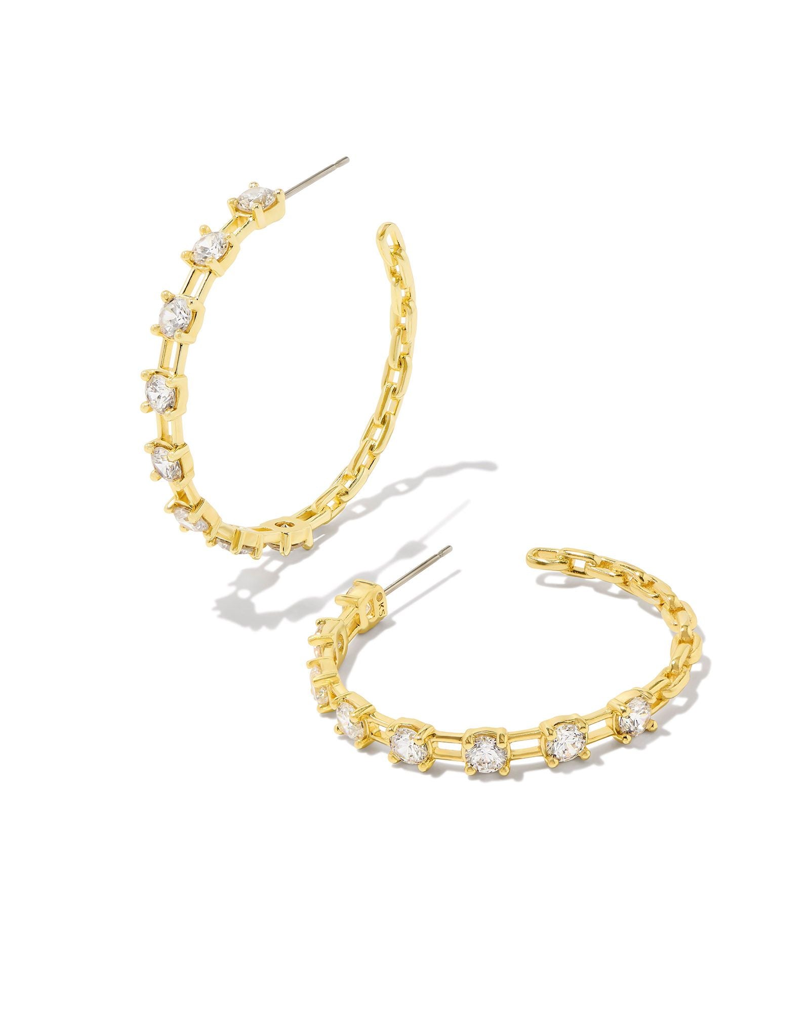 Lexi Hoop Earring Gold White Crystal