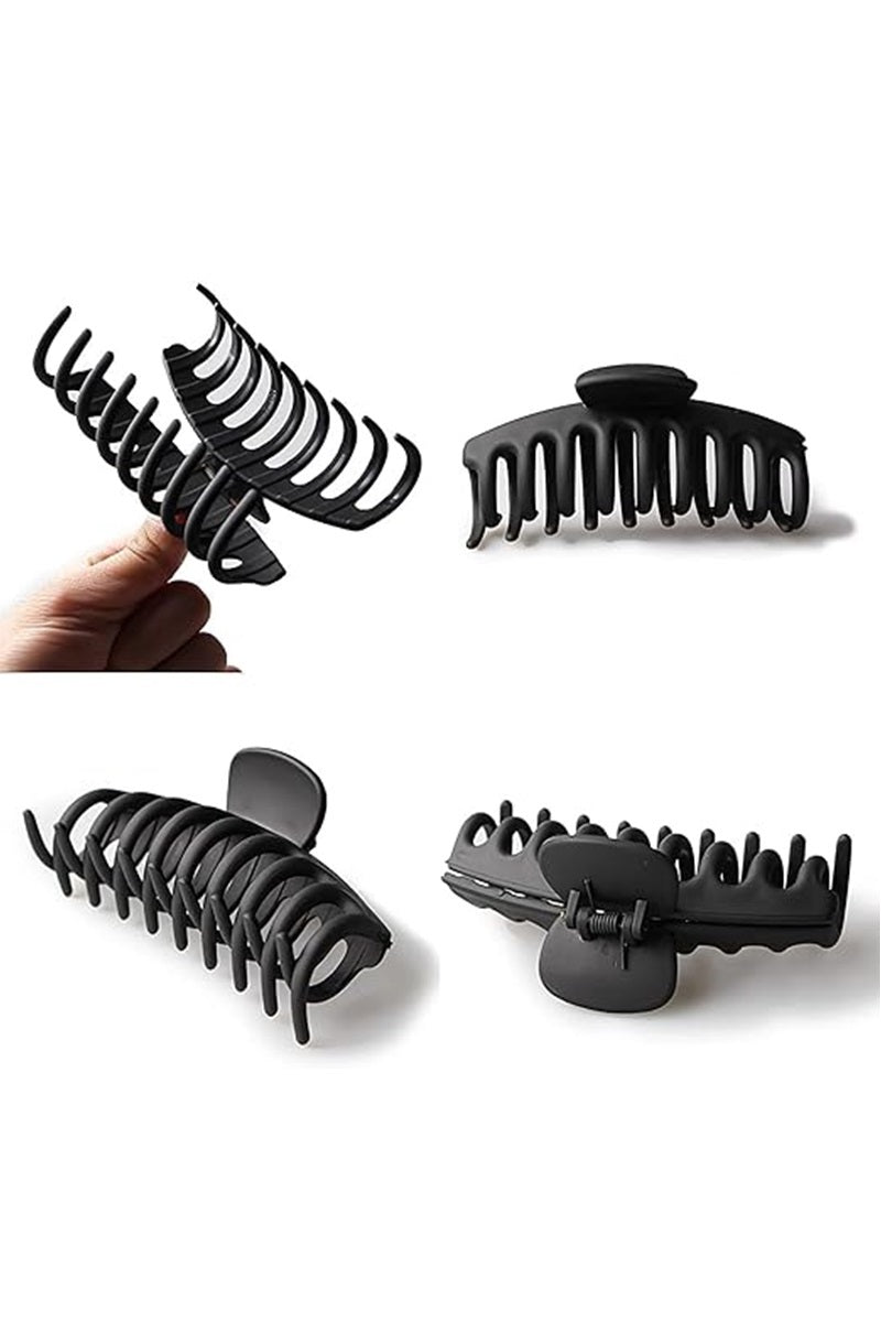 Large Matte Finish Hair Clip Black