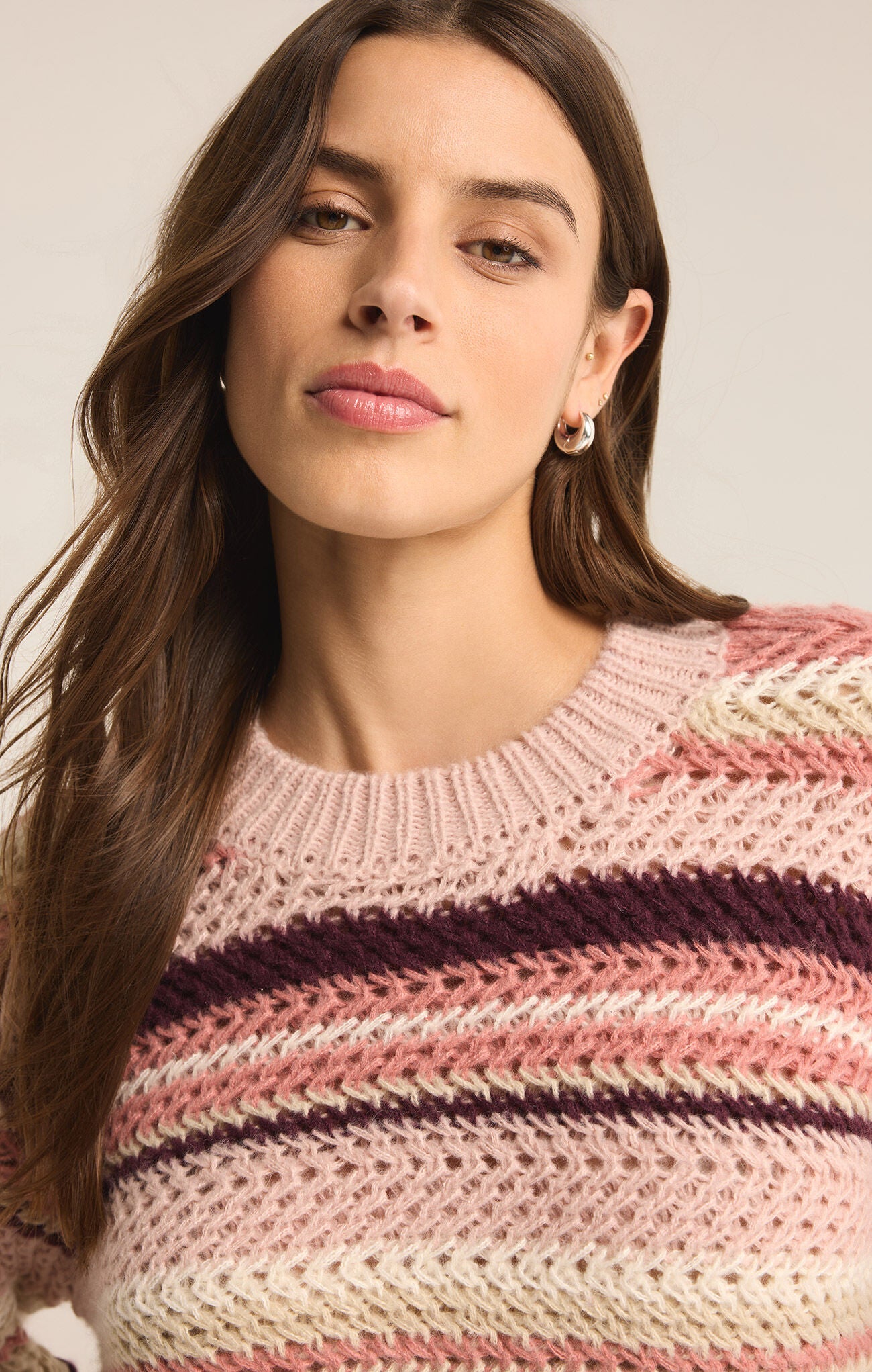 Asheville Stripe Sweater Rosebud