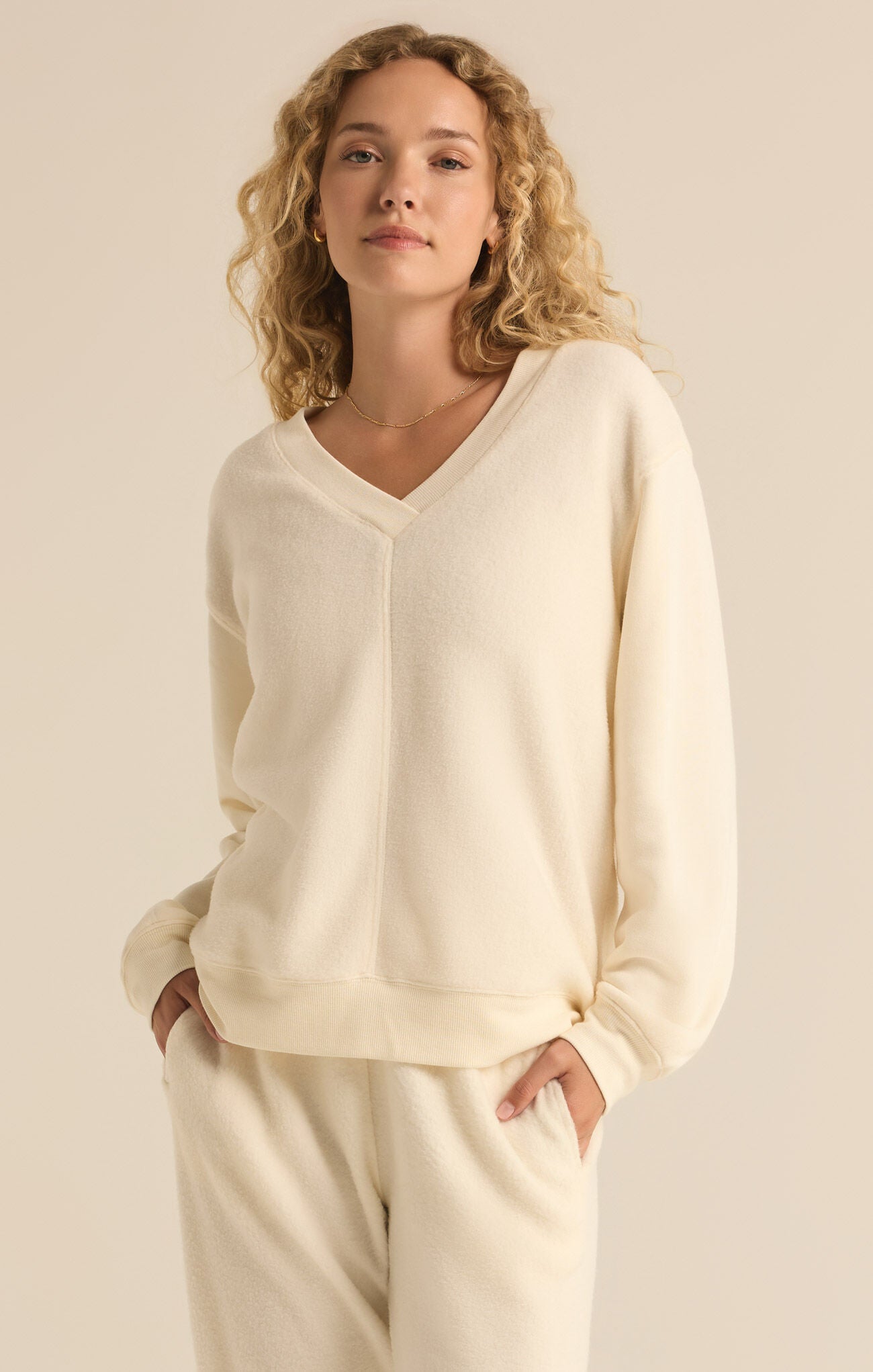 Off the Clock Cozy Sweatshirt Sea Salt