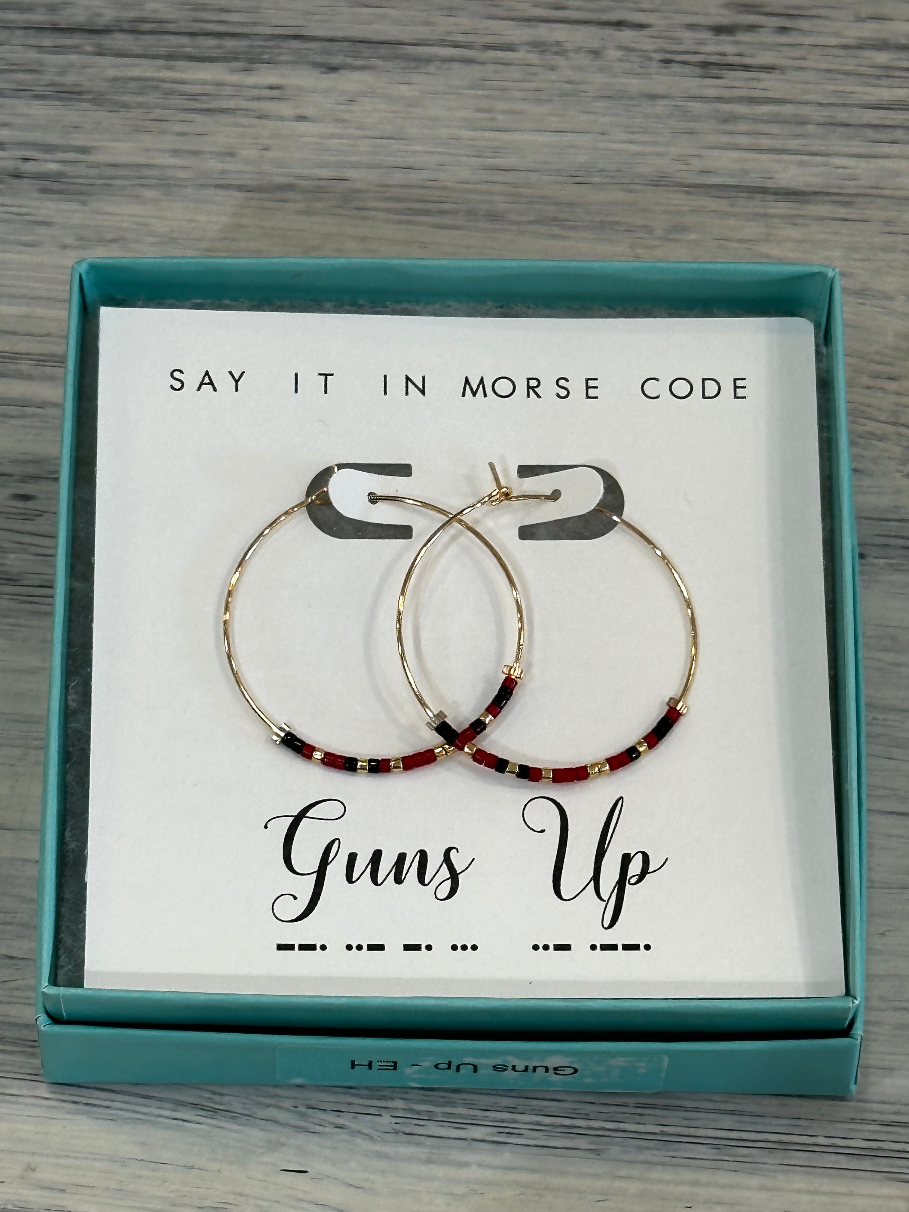 Guns Up Hoop Dot & Dash Earrings