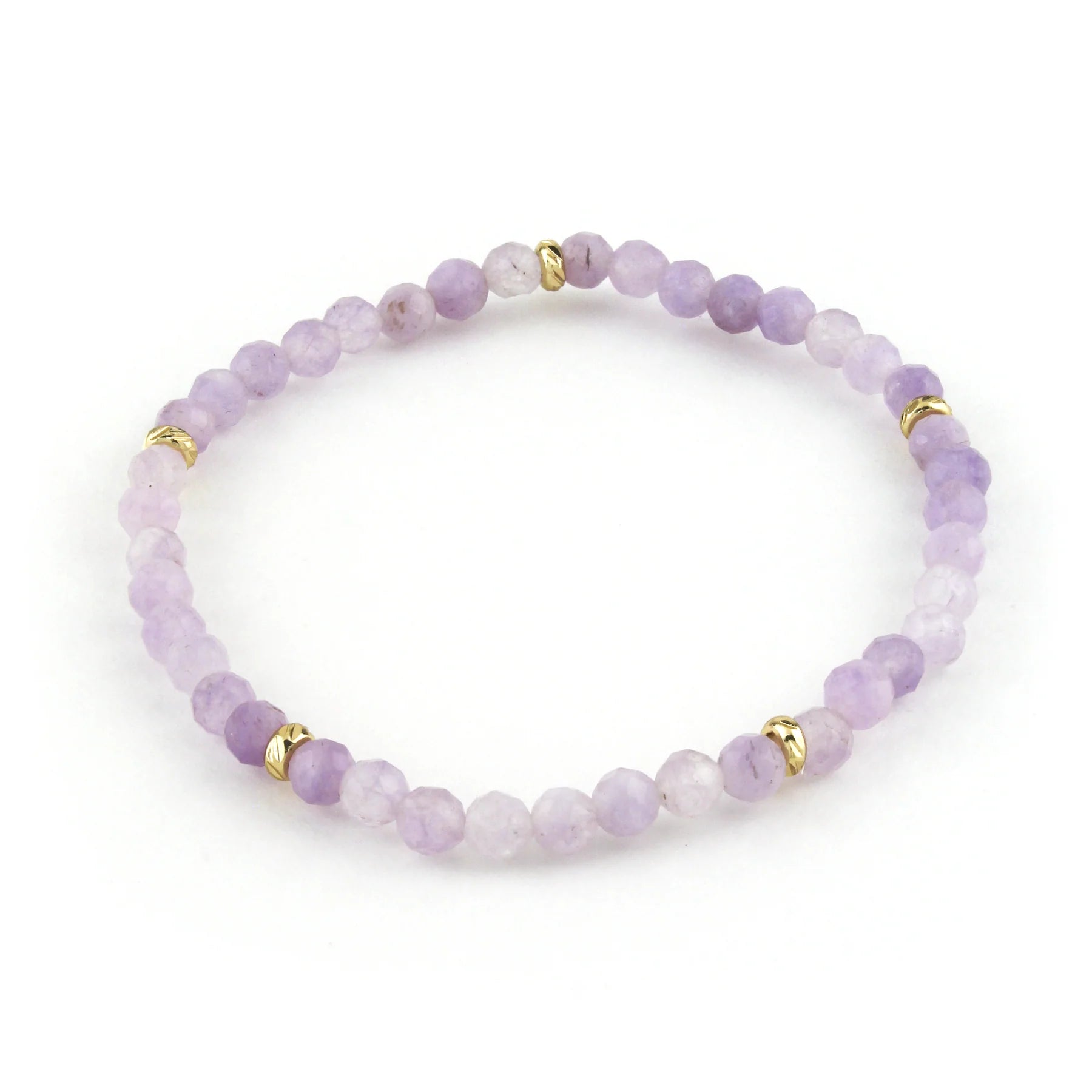 14K Gold Filled Amethyst Gemstone Bracelet 4MM