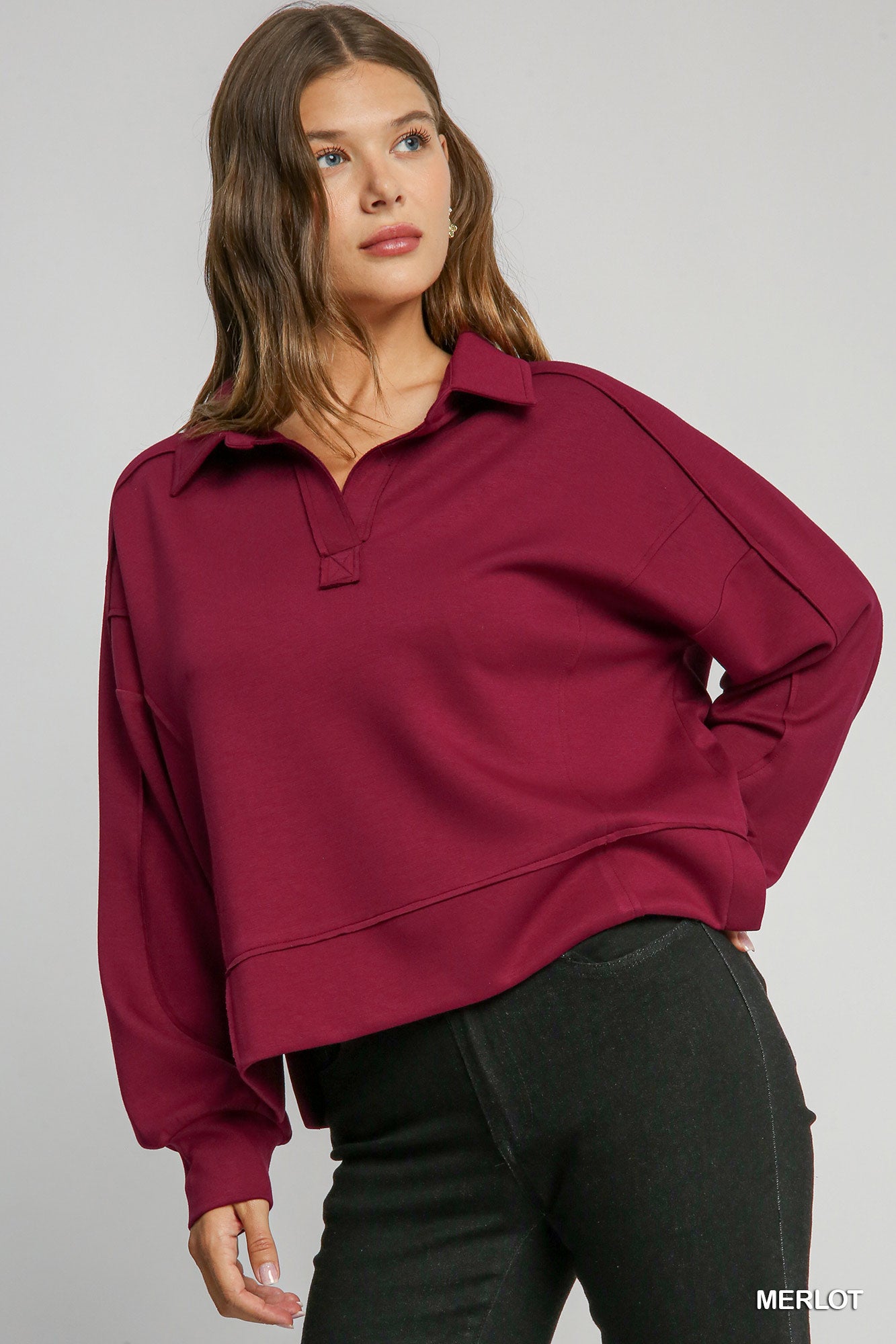 Buttery Soft Collared Long Sleeve Pullover