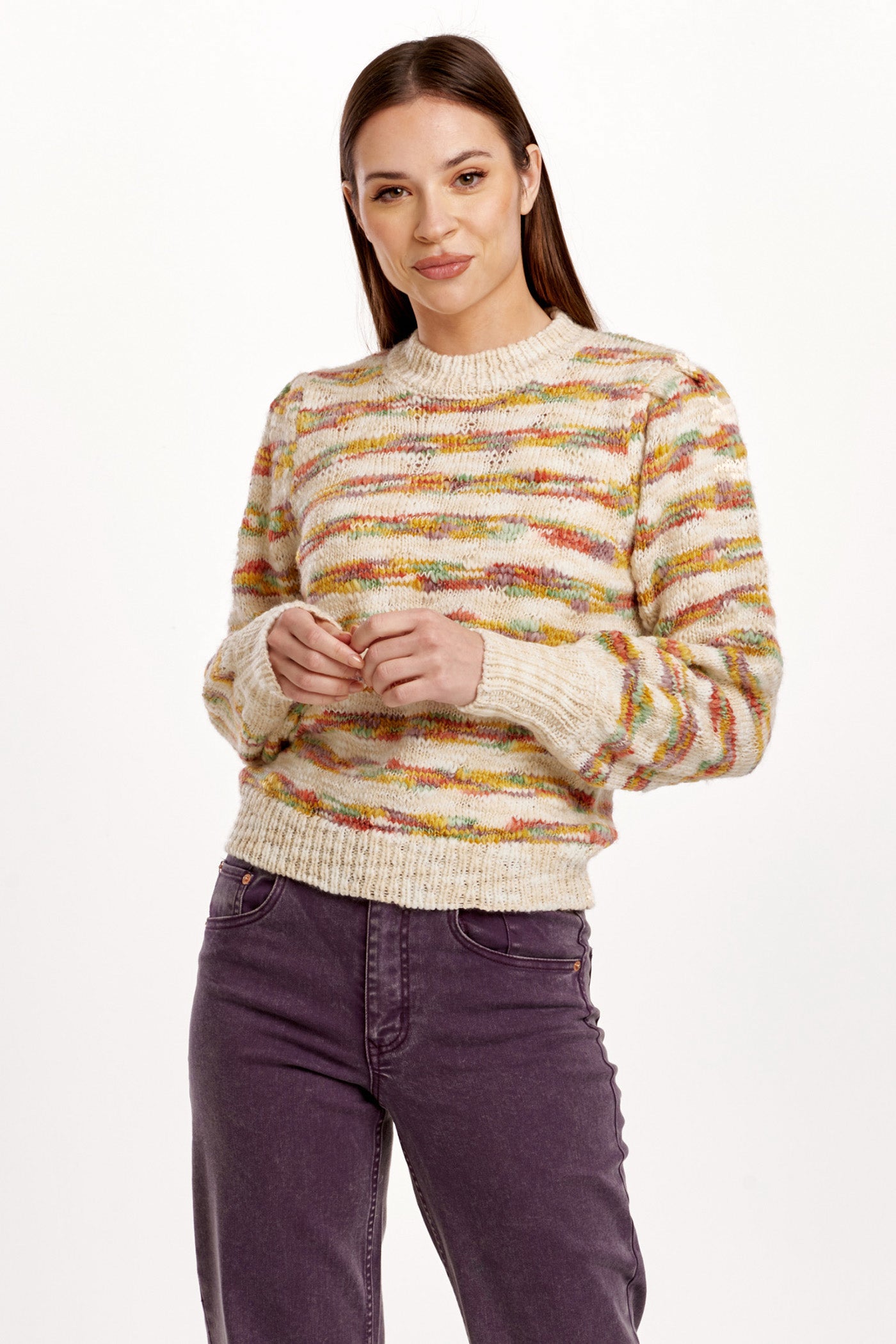 Jasmine Long Sleeve Sweater Seaside Stripe