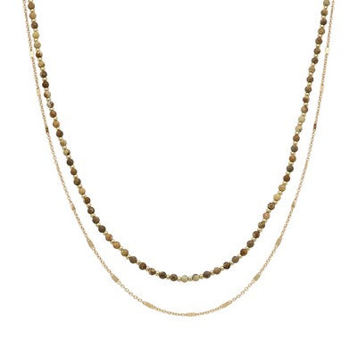 Delta Jasper and Gold Double Layer Necklace