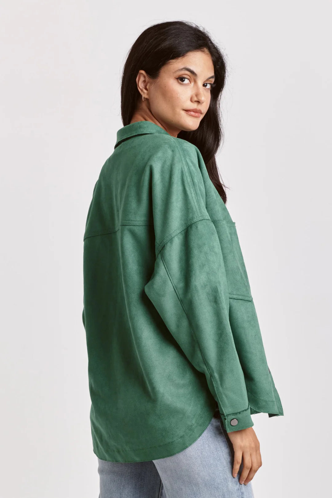 Gina Suede Shirt Jacket Nephrite