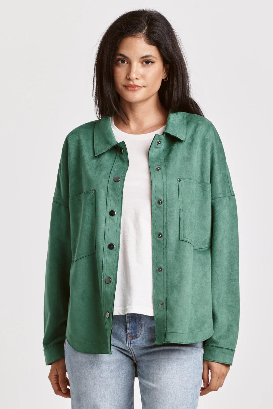 Gina Suede Shirt Jacket Nephrite