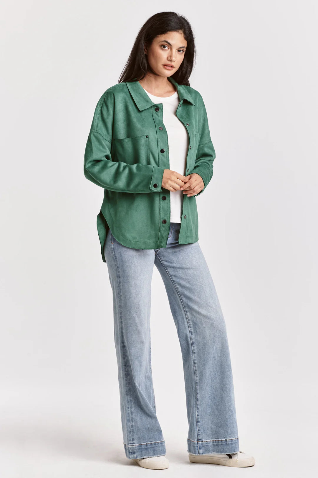 Gina Suede Shirt Jacket Nephrite