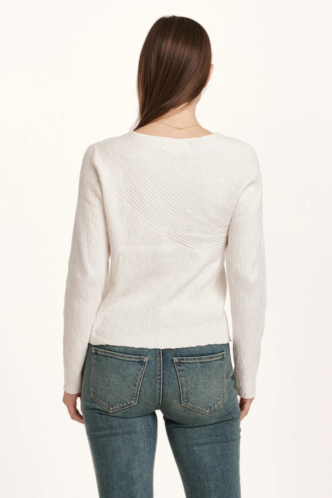 Giovanna Crew Neck Long Sleeve Sweater Ivory