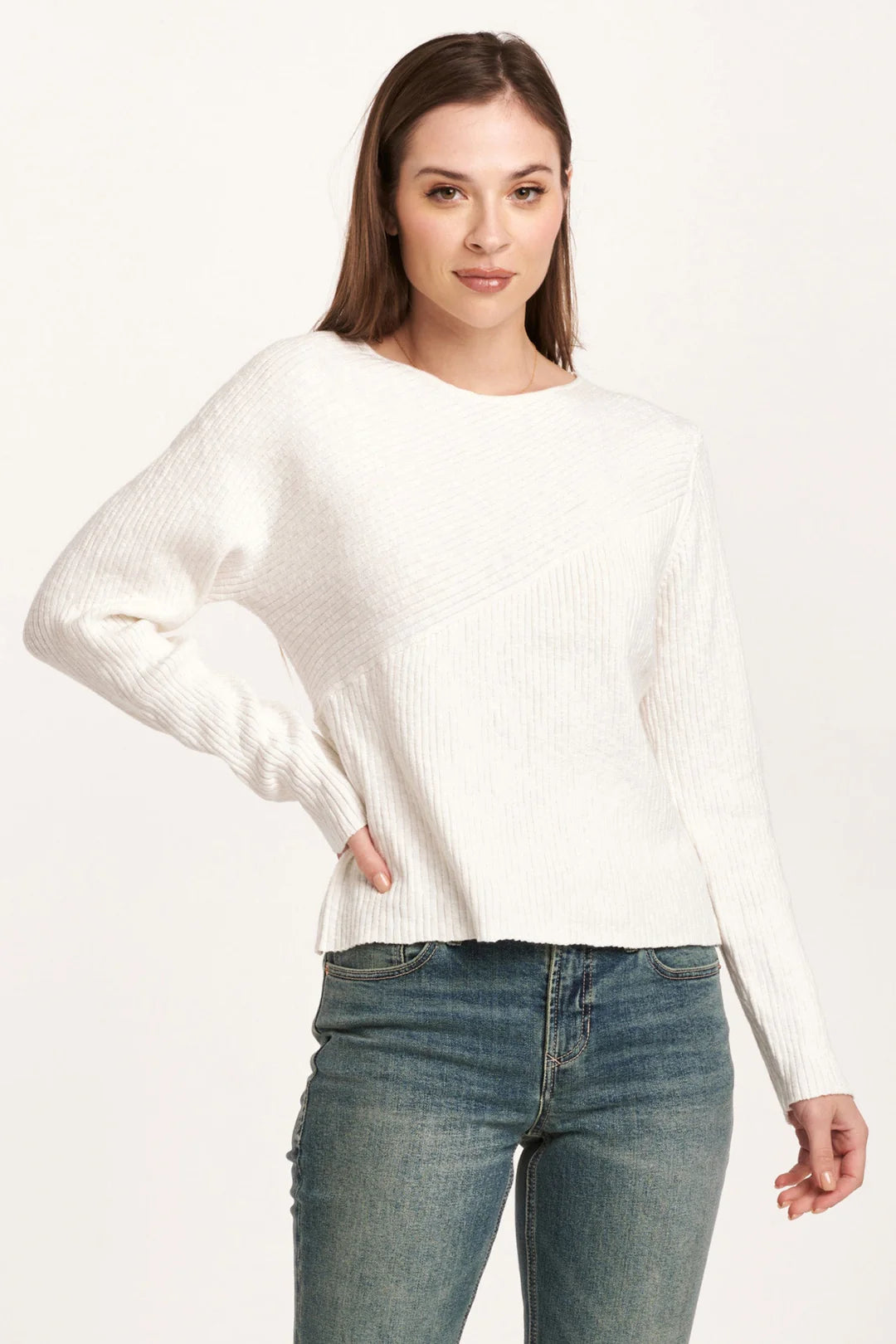 Giovanna Crew Neck Long Sleeve Sweater Ivory