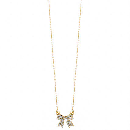 Dora Bow Crystal Necklace Gold or Silver