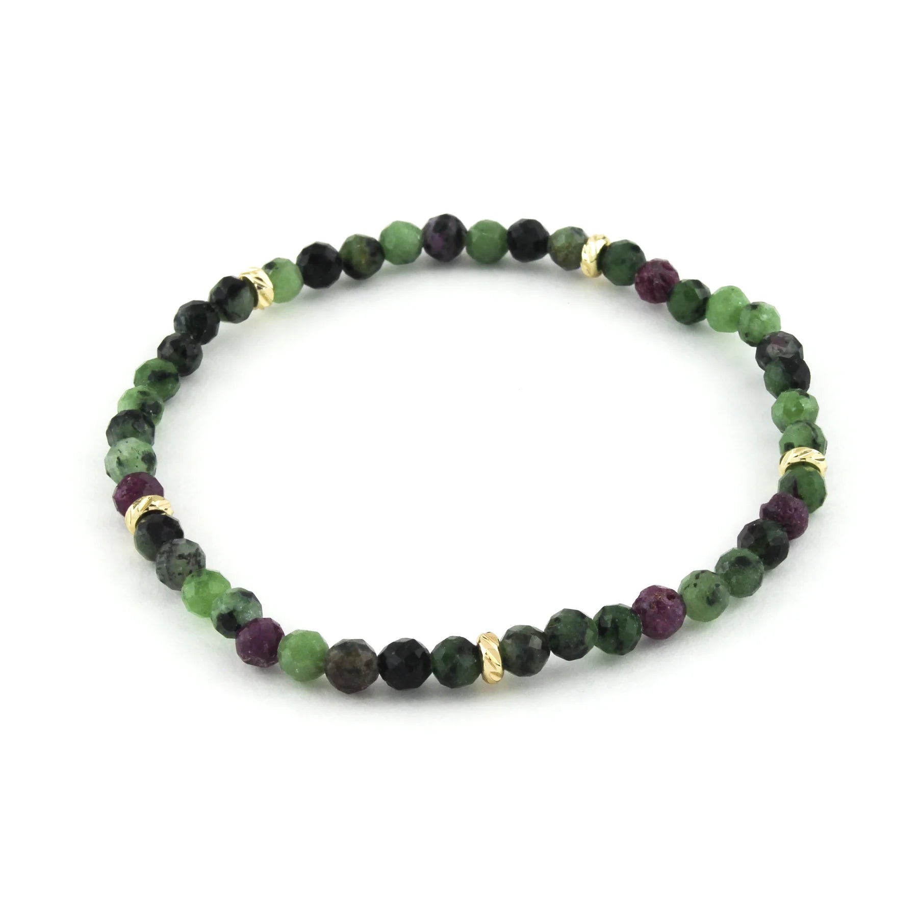 14K Gold Filled Epidote Gemstone Bracelet 4MM