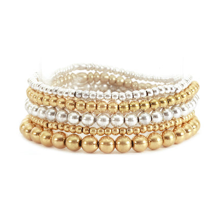 Hunter Silver& Gold Multi Strand Stretch Bracelet