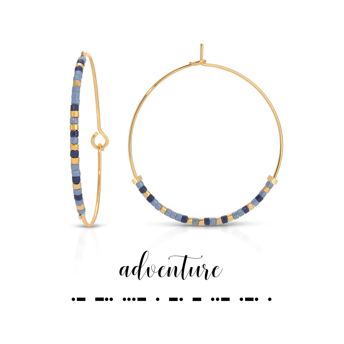 Adventure Hoop Dot & Dash Earrings