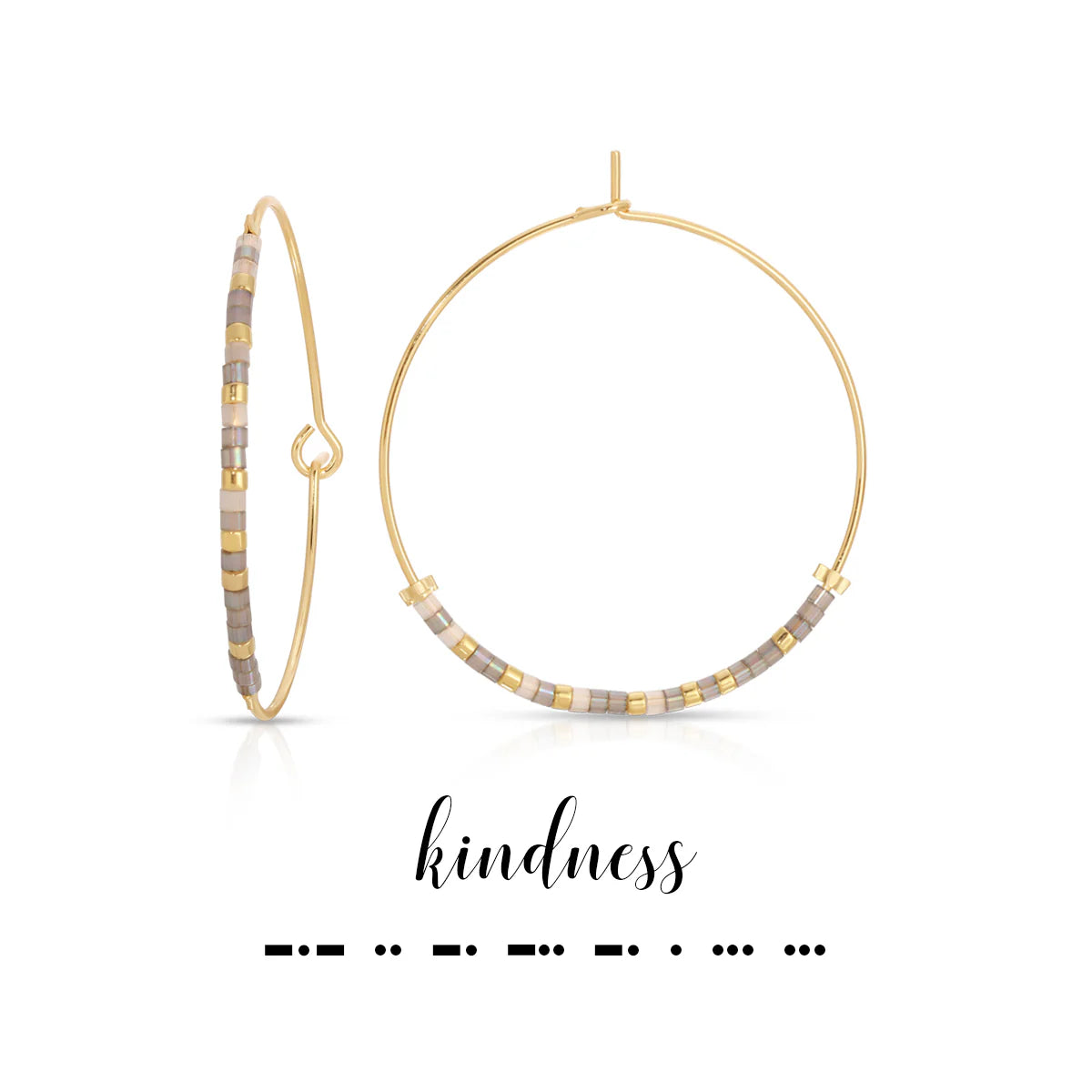 Kindness Hoop Dot & Dash Earrings