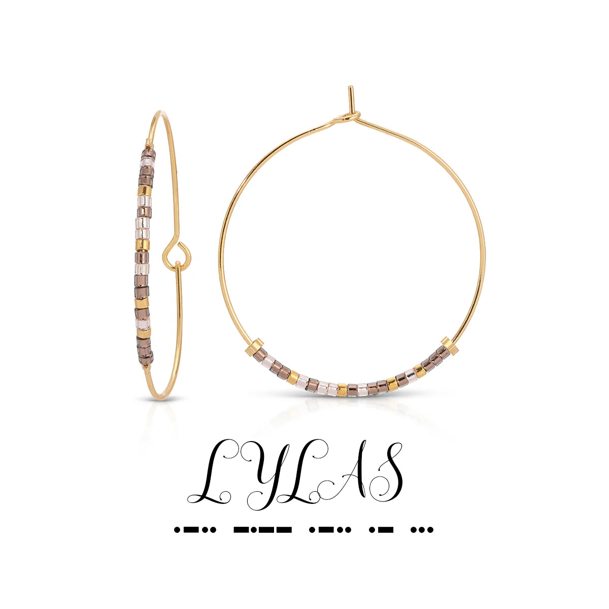 LYLAS Hoop Dot & Dash Earrings