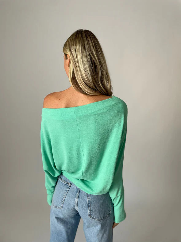 Sale Anywhere Top Long Sleeve Seafoam Green